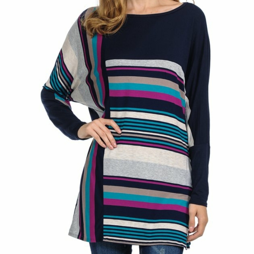 Cool Melon. Colorblock Dolman Sleeve Tunic